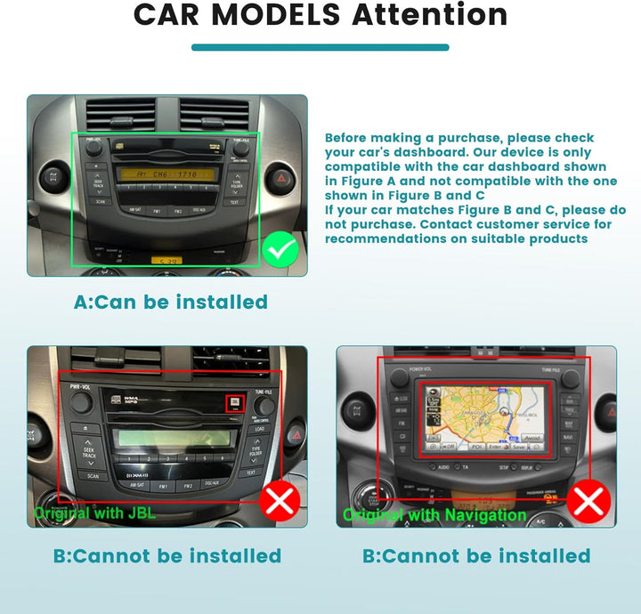Hikity 2G 64G Android 15 Autoradio Für Toyota RAV4 2007-2011 mit Wireless Carplay Android Auto,9 Zol