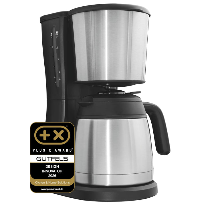 Gutfels Filterkaffemaschine COFFEE 2030 | 1,25 Liter Volumen für max. 12 Tassen | 980 Watt | Thermos