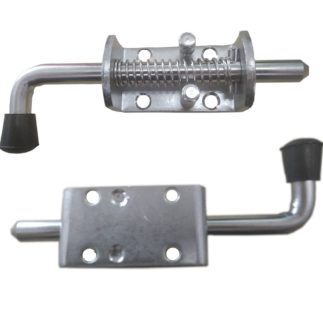 2 Stück robuste Edelstahl-Federriegel, Riegelbolzen für Tür, Schuppen, Tor oder Heckklappe, Anhänger