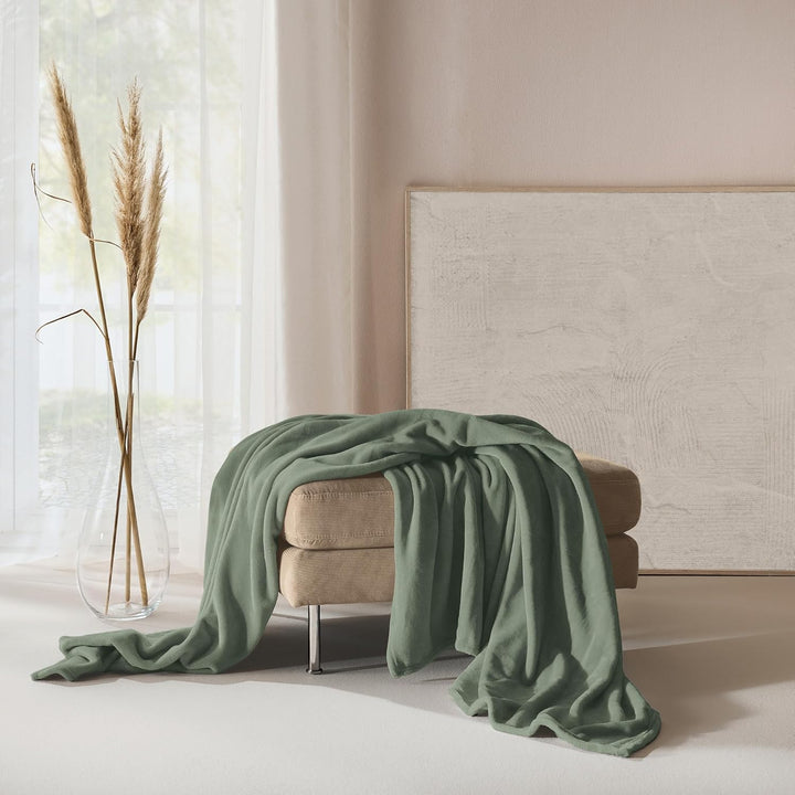 Erwin Müller Teddy-Fleece-Wohndecke Salerno, Fleece-Decke, Kuscheldecke Pistazie Grösse 130x170 cm -