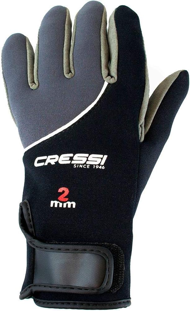Cressi Unisex Erwachsene Tropical Gloves Handschuhe für Wassersport in Amara und Neopren 2 mm Schwar