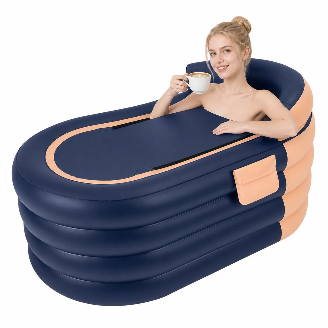 Faltbare Badewanne, Ablauf unten/seitlich, inkl. aufblasbare Kissen - für Duschkabine und Bad (Dunke