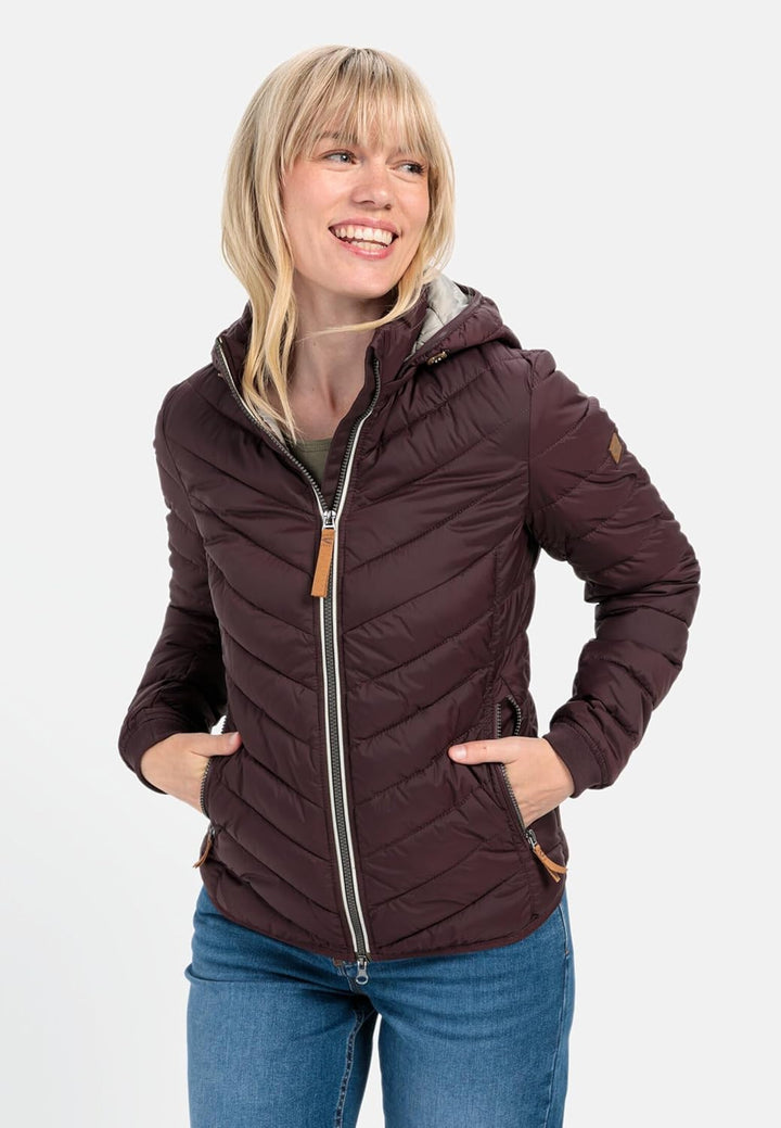 camel active Damen Steppjacke aus recyceltem Polyester 46 Pflaume, 46 Pflaume