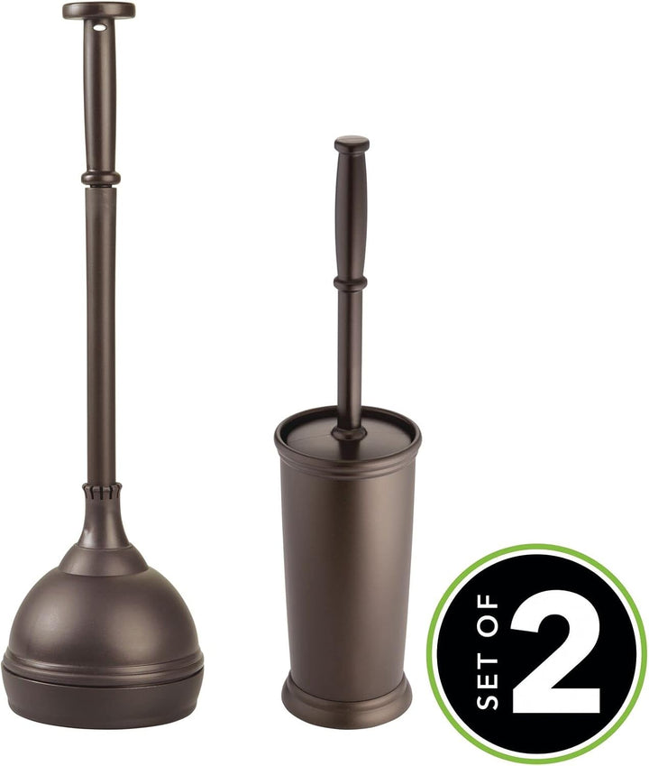 mDesign 2er-Set hochwertige Toilettenbürste und Saugglocke – WC Garnitur, bestehend aus WC-Bürste un