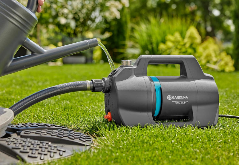 Gardena Gartenpumpe 4300 Silent: Sehr leise Bewässerungspumpe mit innovativem Gehäuse, Fördermenge 4