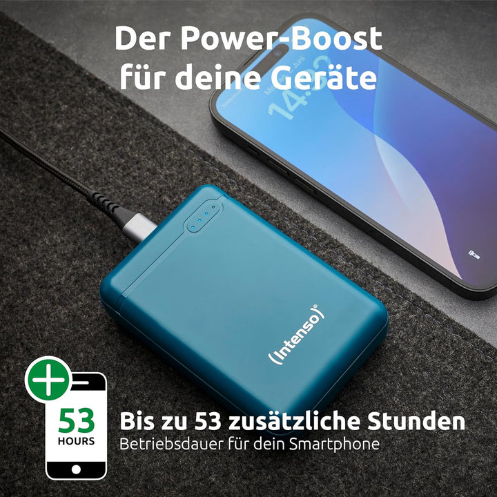 Intenso Powerbank XS10000 – 10.000 mAh – Kompakter externer Akku für iPhone, Smartphone, Tablet & Ka