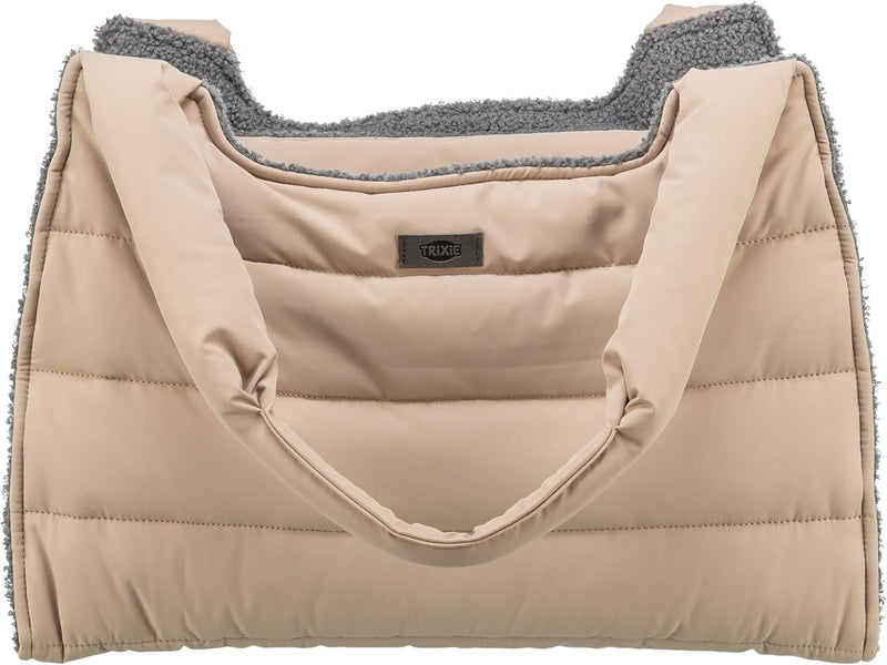 TRIXIE Transporttasche Gina für Hunde in beige/grau – praktische Tragetasche zum Transportieren dein