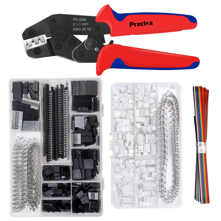Crimpzange Dupont Stecker Set - Preciva 1550 pcs 2,54 mm Dupont Steckverbinder und Crimp Pins, 460 p