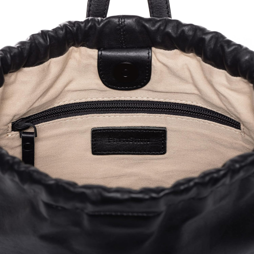 FEYNSINN BERLIN Rucksack NIK aus Premium Leder I Lederrucksack für Herren und Damen I Rucksack schwa