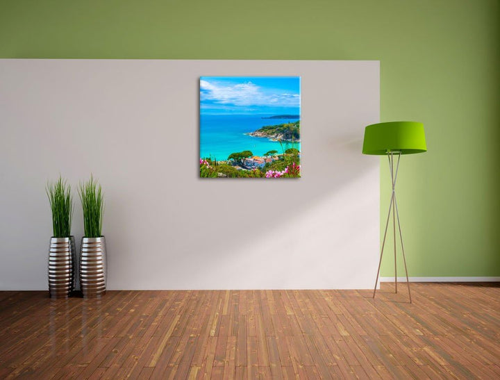 Pixxprint Panorama an der Toskana als Leinwandbild Quadratisch/Grösse: 70x70 / Wandbild/Kunstdruck/f