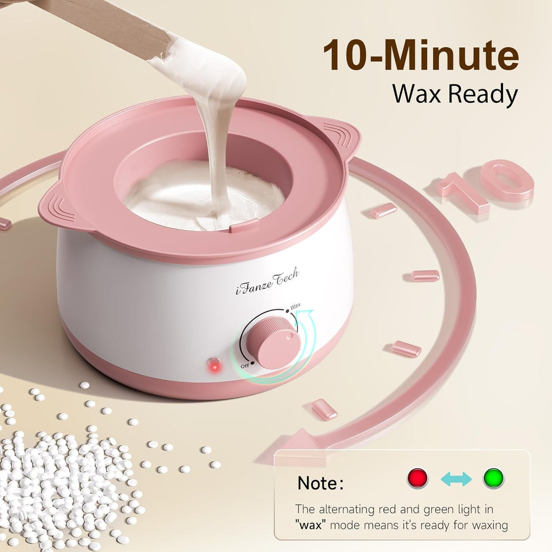Waxing-Set,Wachs Haarentfernung für Frauen: iFanzeTech Wachswärmer mit 400g Wax, Ganzkörper Haarentf
