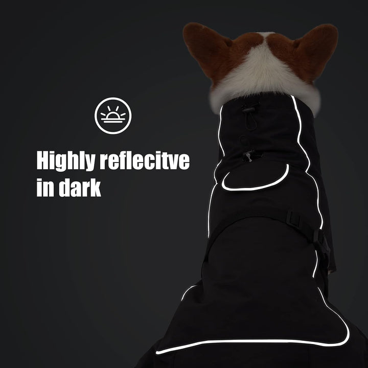 HEYWEAN Hundejacke Wasserdichter Hundemantel Reflektierende Jacke für kaltes Wetter mit weichem Flee