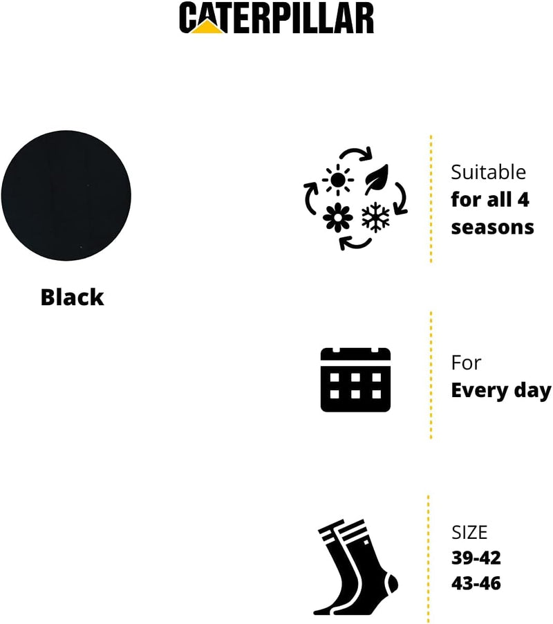 Caterpillar 6 Paar Arbeitssocken für Herren zur Unfallverhütung aus Coolmax, doppelte Verstärkung an