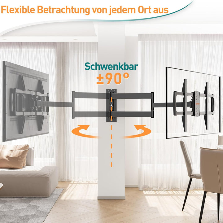 ELIVED TV Wandhalterung mit Extra Langem Gelenkarm 813mm für die Meisten 37-75 Zoll TVs bis 45 kg，Ne