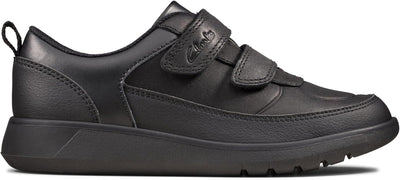 Clarks Jungen Scape Flare K Sneaker Niedrig 28 EU Black Leather, 28 EU Black Leather