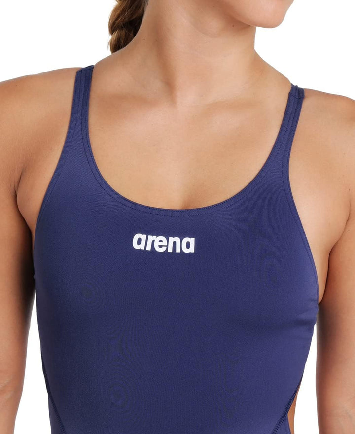 ARENA Damen Women's Team Swimsuit Swim Tech Solid Badeanzüge (1er Pack) 30 Navy-white, 30 Navy-white