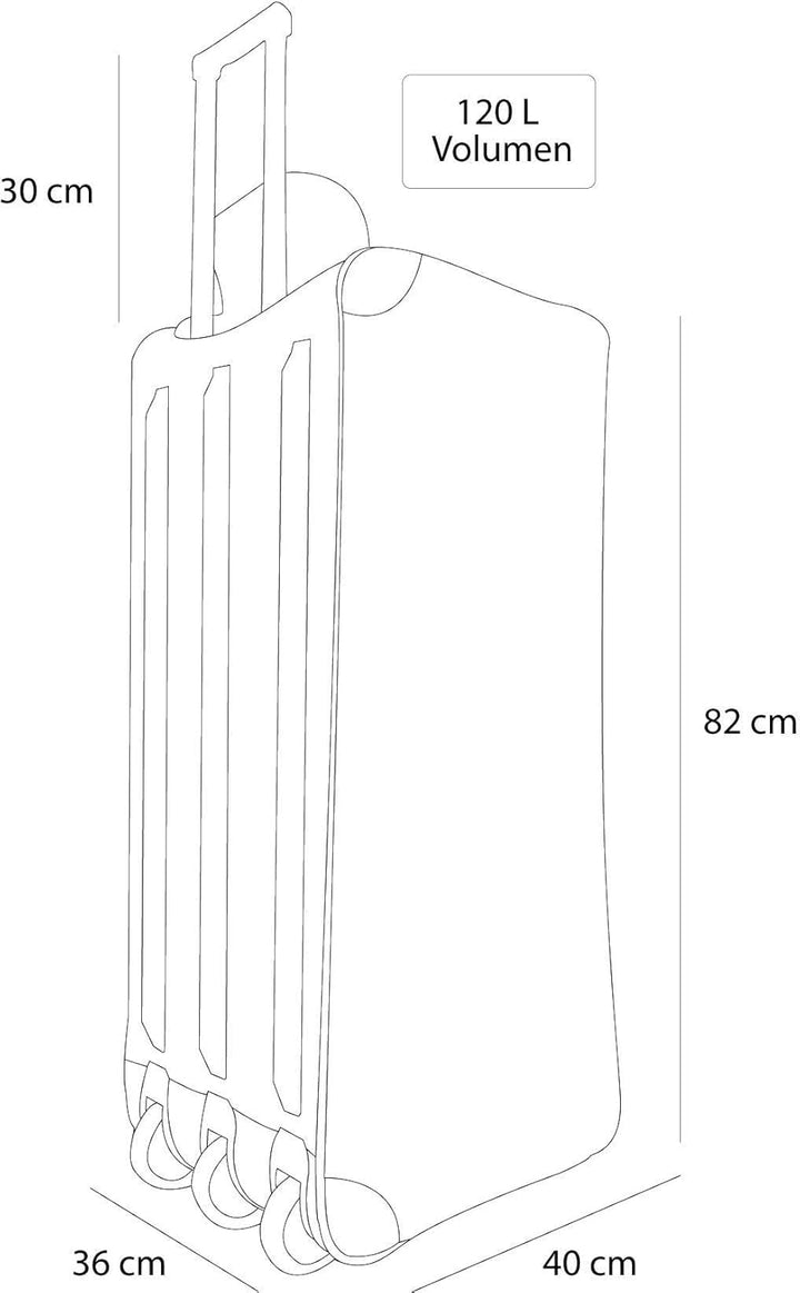 normani Jumbo Reisetasche XXL Trolly mit Rollen aus robustem Material Farbe Schwarz / 120 Liter Schw