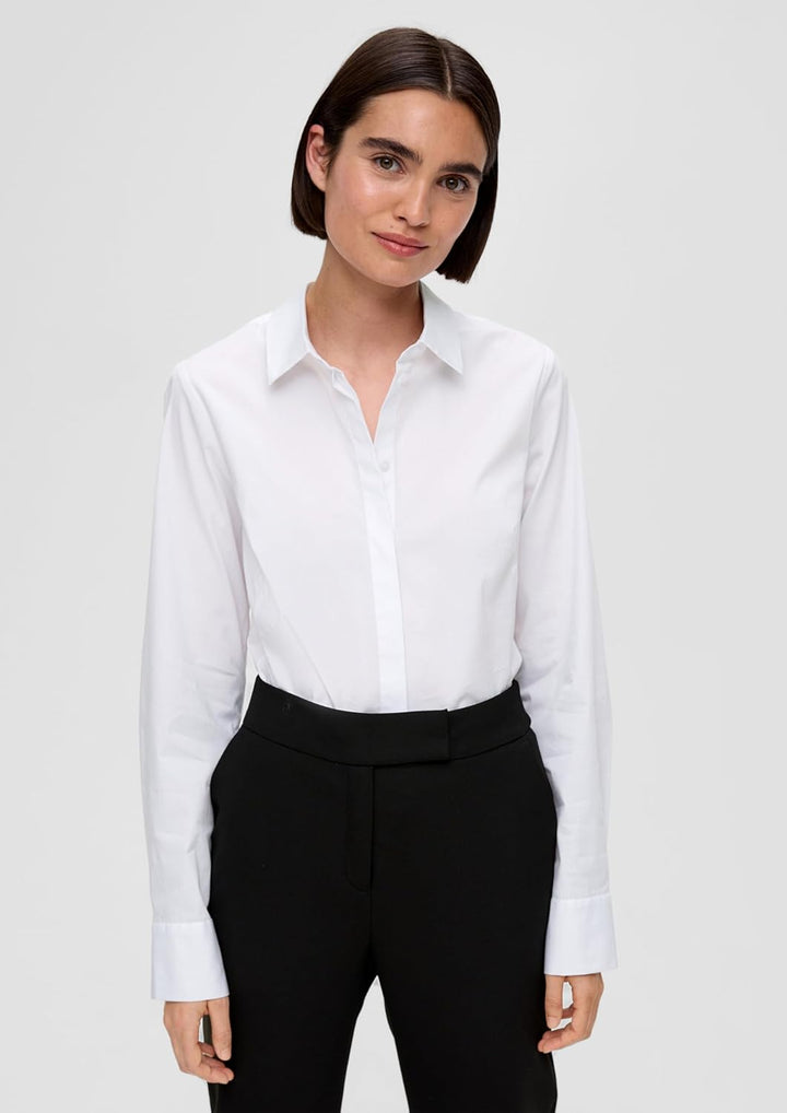 s.Oliver Bluse mit Ziernähten 40 0100_weiss, 40 0100_weiss