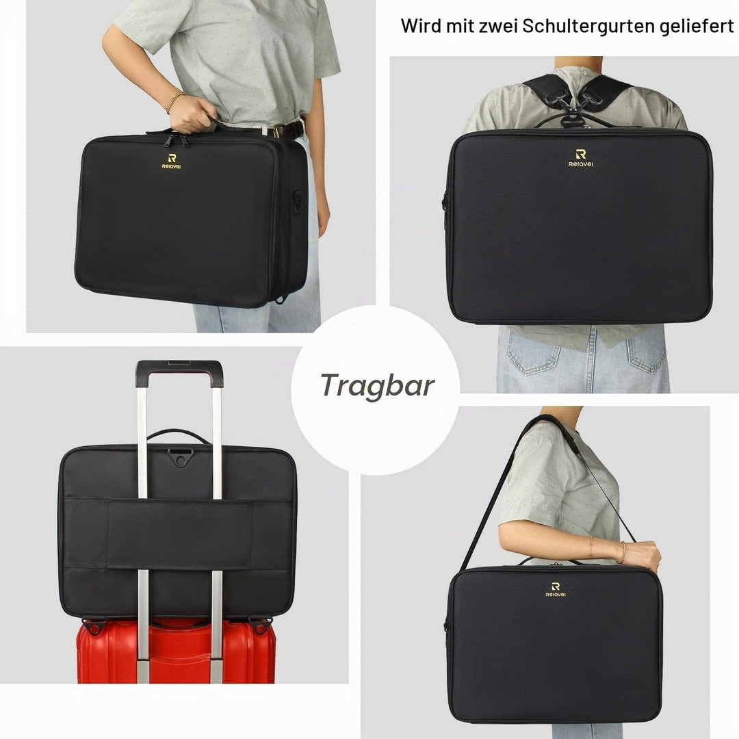 Relavel Extra Gross Make-up-Koffer, Professionelle Make-up-Tasche für Reisen &amp; Visagisten, Tragbare