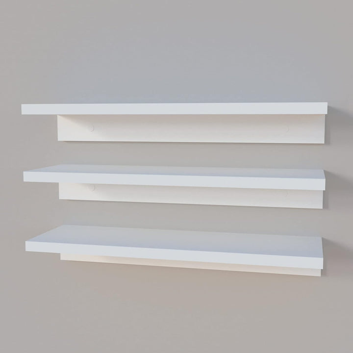Henor Set mit 3 Wandregalen aus FSC® Holz 55 x 17 x 7.5 cm. Weiss 3x55 Weiss, 3x55 Weiss