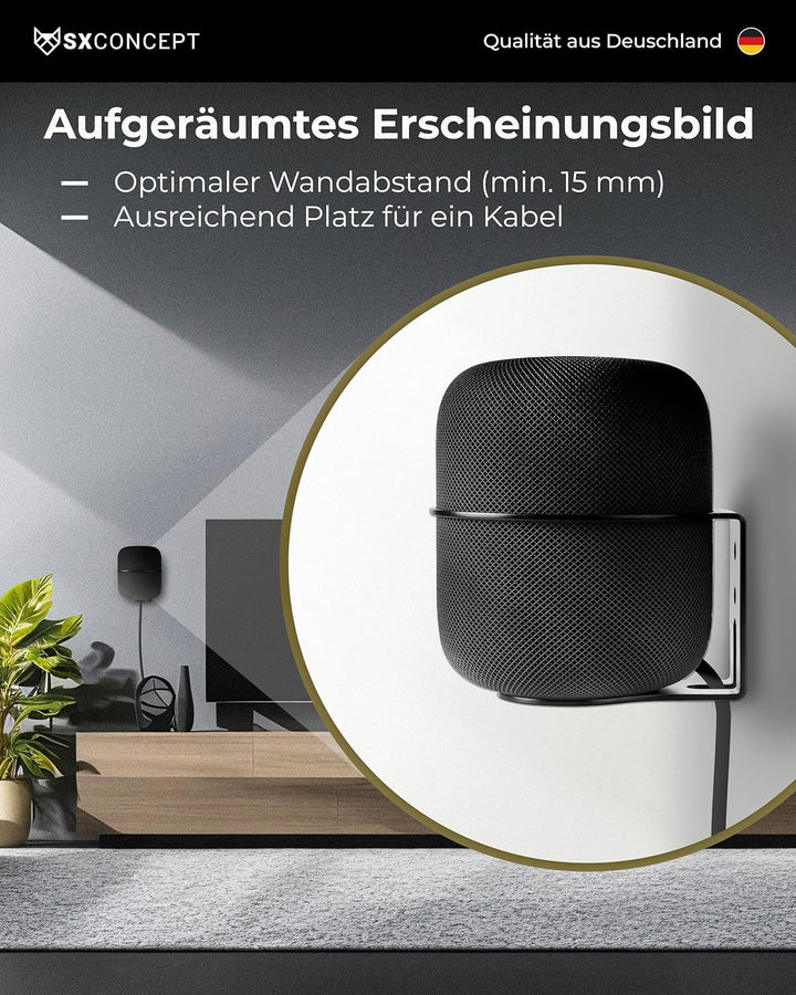 SX-Concept Wandhalterung für Apple HomePod | Gerade-Variante | Minimalistisches Design | geringer Wa
