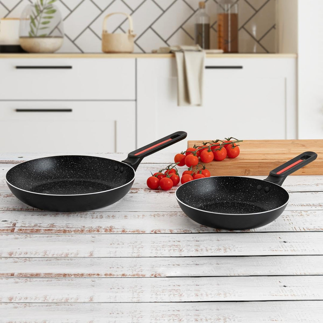 QUID TENTACION - Set mit 2 Pfannen aus gepresstem Aluminium, 20 cm - 24 cm estandar Schwarz, estanda