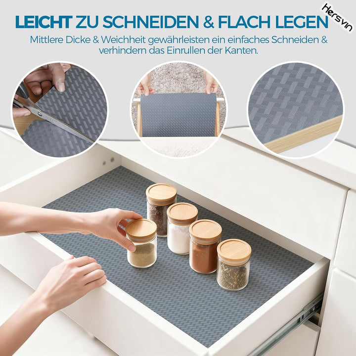 Hersvin Schubladenmatte 40cmx450cm Schrankpapier Schubladeneinlage Eva Wasserfest Nicht Klebende Unt