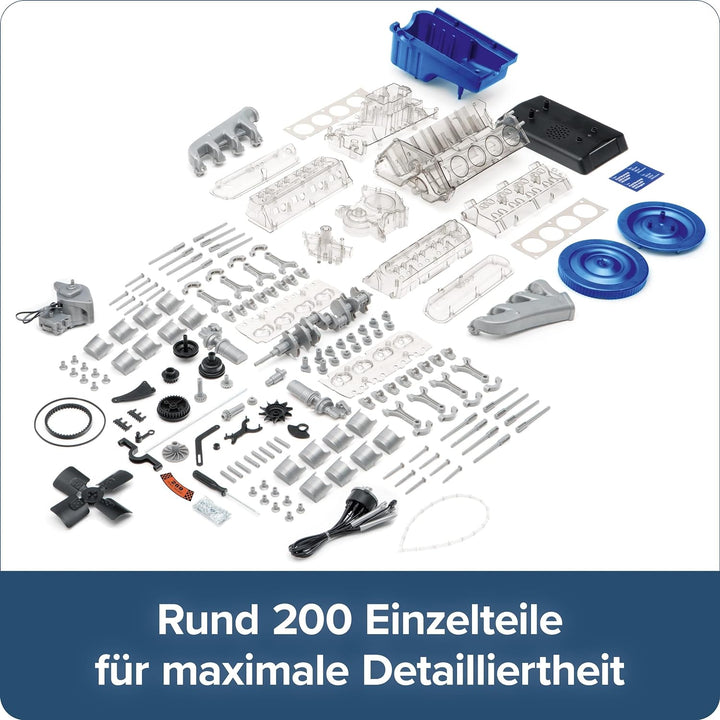 FRANZIS 67501 - Ford Mustang V8-Motor, originalgetreuer Motorbausatz im Massstab 1:4, inkl. Soundmod