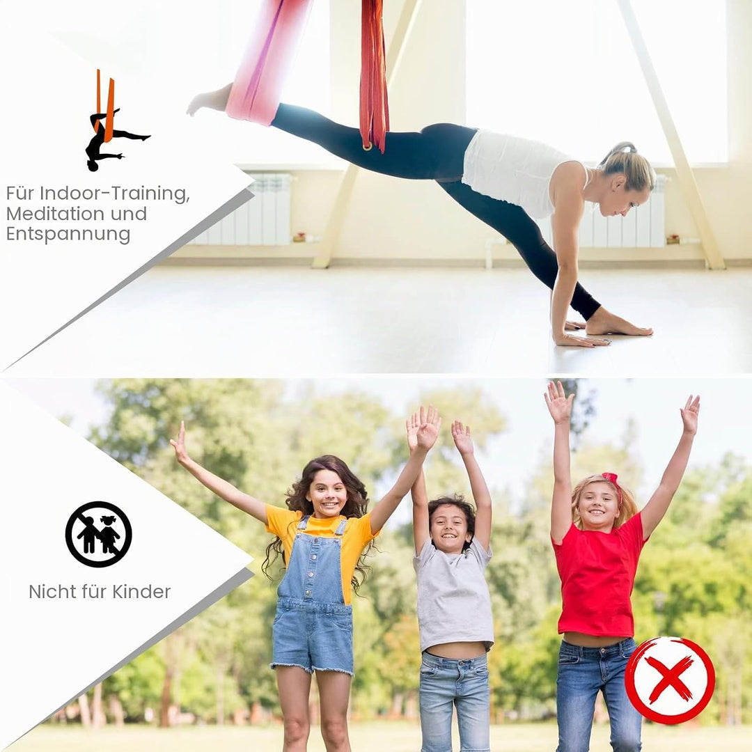 Sotech Yoga-Hängematten-Set, Yoga-Schaukel für Anti-Gravity-Yoga, Inversionsübungen, mit Tragetasche