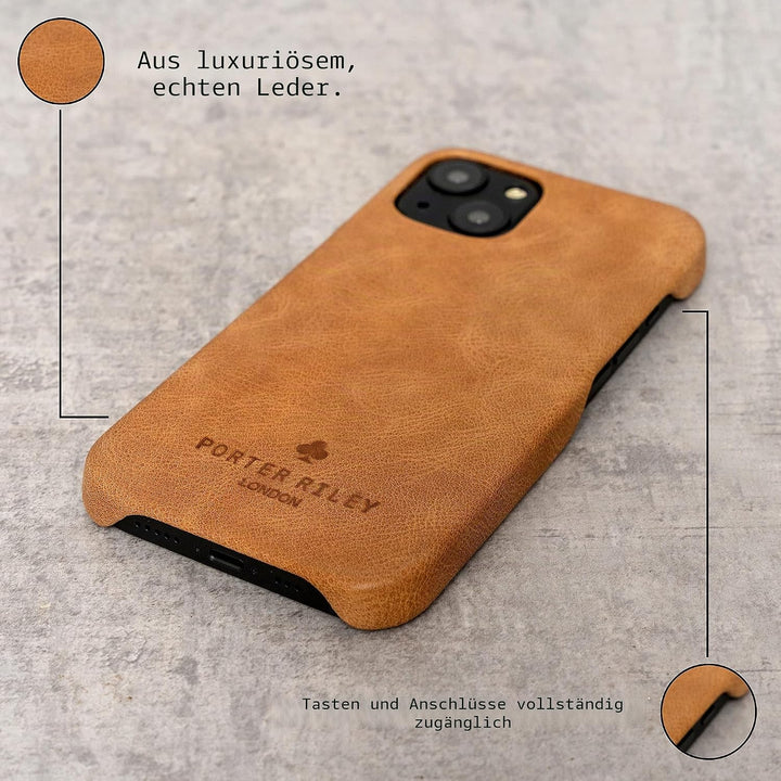 Porter Riley - Lederhülle für iPhone 11 (6.1"). Premium Ultra Dünn Echtleder Cover/Ledertasche/Backc