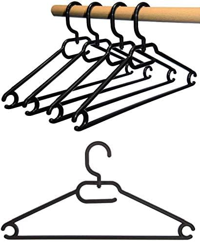 25 STK. Kleiderbügel aus Kunststoff Universalkleiderbügel Farbe schwarz ca 41 cm, Schwarz