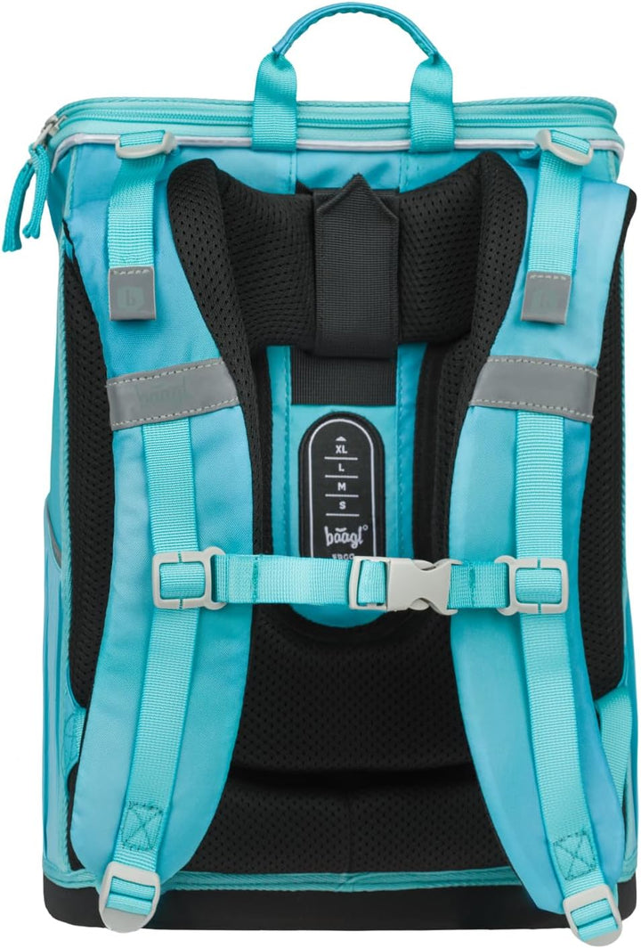 Baagl Schulranzen Mädchen Set 3 Teilig (Zippy Schultasche für 1. Klasse, Mäppchen, Turnbeutel), Grun
