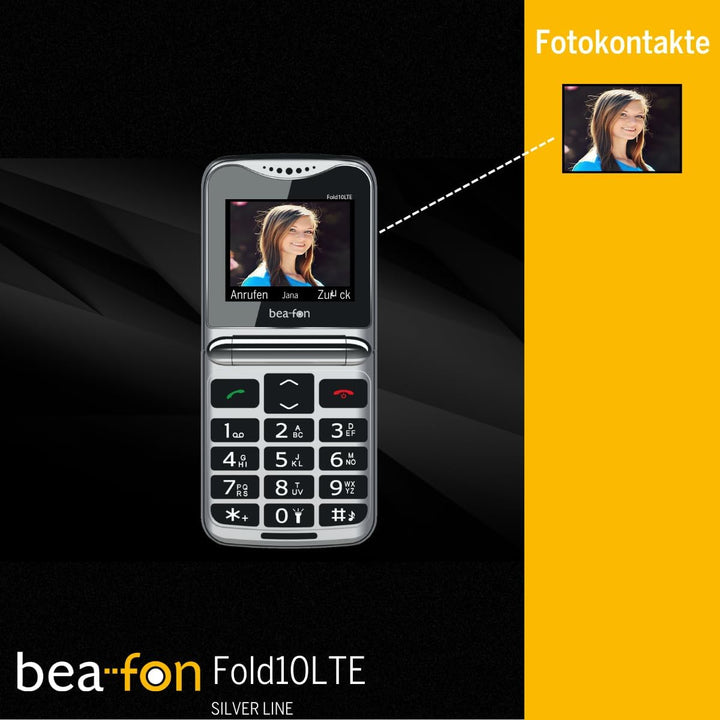 Beafon, Fold10 LTE, Klapphandy, SOS Notruftaste, XL Farbinnendisplay2,2 (5,58cm), XL Farbaussendispa