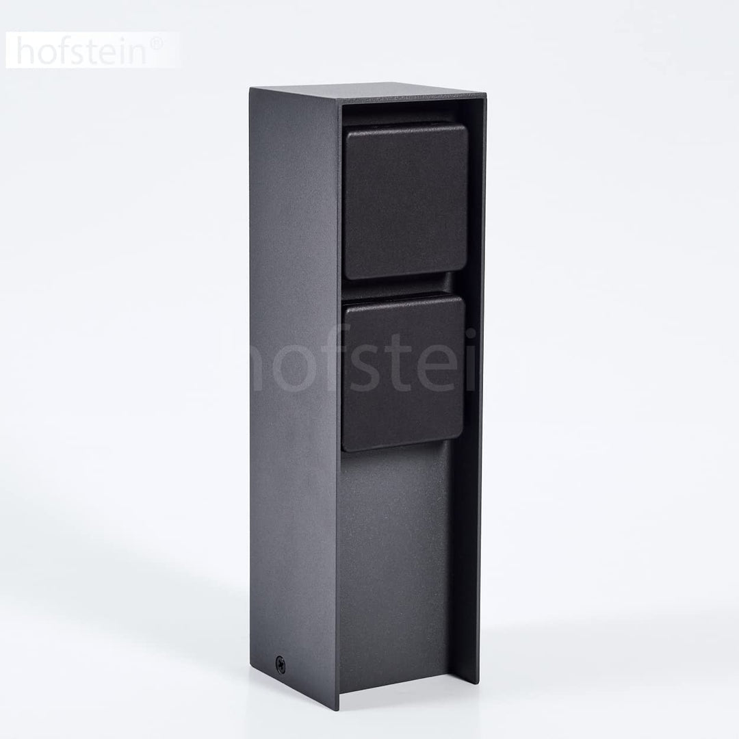 Steckdosensäule Reigolil, Steckdose mit Leuchte aus Metall/Kunststoff in Anthrazit/Schwarz, Steckdos