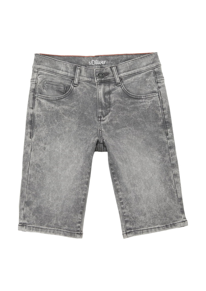 s.Oliver Jungen Jeans Bermuda, Fit Seattle 140 Slim Grey/Black, 140 Slim Grey/Black