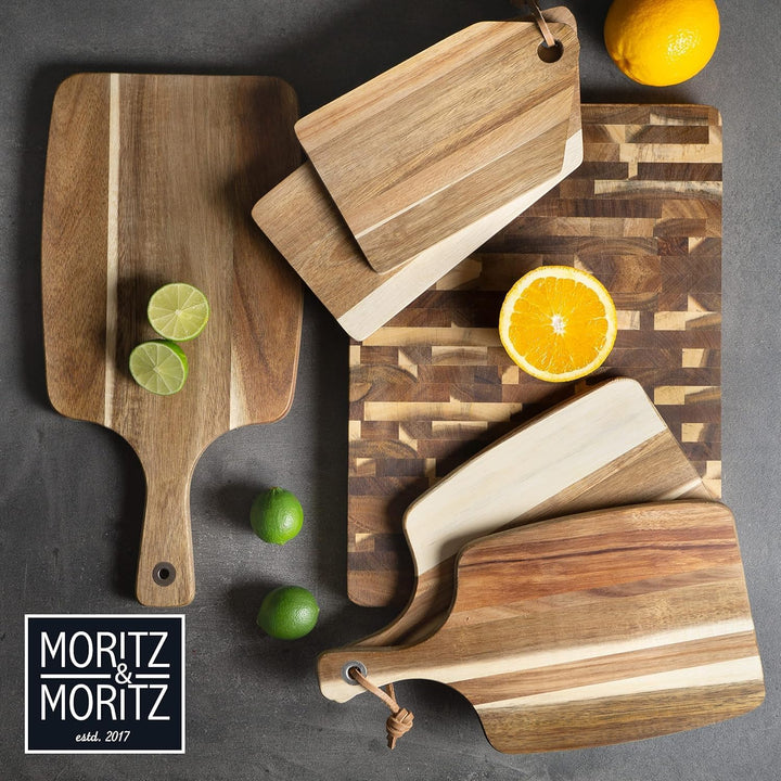 Moritz & Moritz Schneidebrett Holz 43x21cm - Holzschneidebrett aus massiver Akazie - Servierbretter