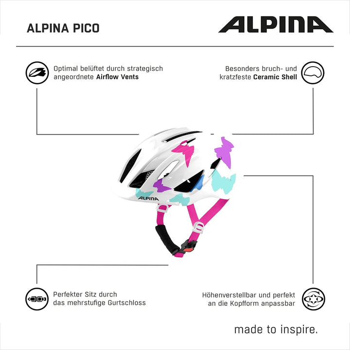 ALPINA PICO - Leichter, Optimal Klimatisierter & Bruchfester Fahrradhelm Mit Fliegennetz Für Kinder