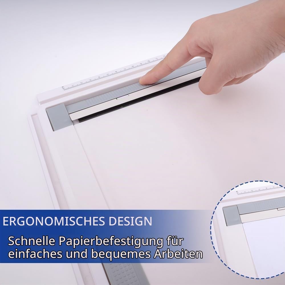 Zeichenplatte A4 Zeichenbrett Multifunktionaler Zeichenbretttisch mit Schiebelineal Zeichendreieck P