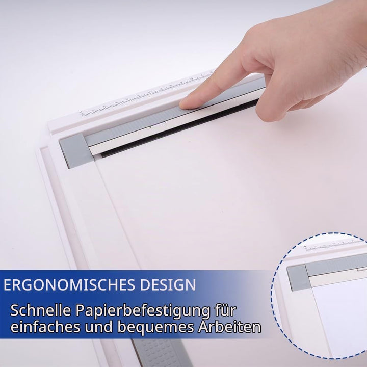 Zeichenplatte A4 Zeichenbrett Multifunktionaler Zeichenbretttisch mit Schiebelineal Zeichendreieck P