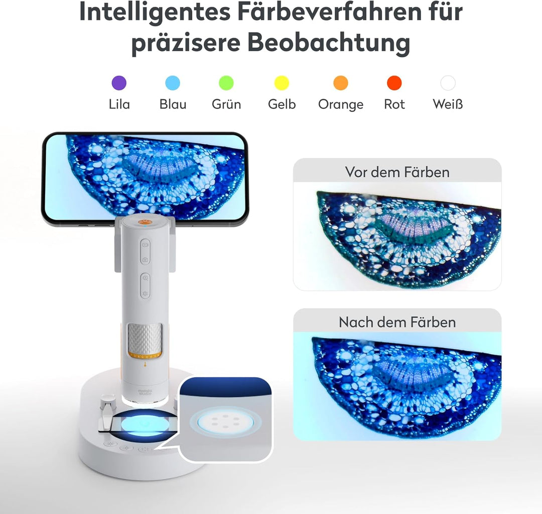 Mikroskop für Kinder, MatataStudio MX1-AS USB Digitales Mikroskop mit 3,5x-1000x, Multifunktionsstat