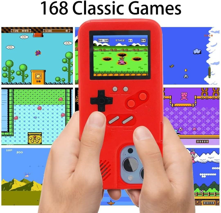 WeLohas Gameboy-Hülle für iPhone 6/6s/7/8, Retro 168 Klassische Handheld-Spiele, Farb-Video-Display-