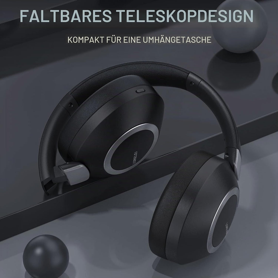 LORELEI B-C6 Kabellose Over-Ear-Kopfhörer, 50H Playtime Faltbare, leichte Bluetooth-Headsets, Tiefe