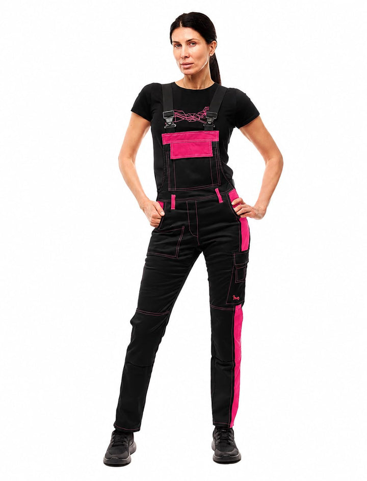 strongAnt Latzhose Damen stretch Arbeitshose für Frauen mit Kniepolstertaschen Baumwolle Cargo Hose