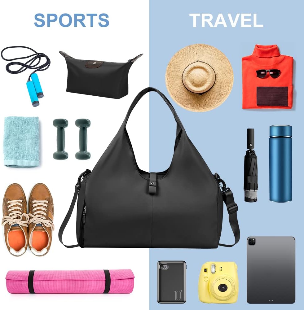 Sporttasche, Reisetasche mit Schuhfach &amp; Nassfach, Gross Gym Tasche für Damen und Herren, wasserdich