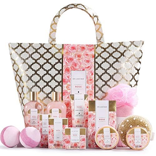 SPA LUXETIQUE 15 tlg. Rosenduft, Bade Geschenkset für Frauen, Geburtstagsgeschenk für Damen mit Dusc