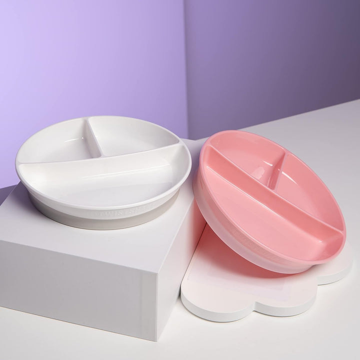 Twistshake 2x Geteilter Teller | Babyteller mit luftdichtem Deckel | BPA-freier Baby-Entwöhnungstell
