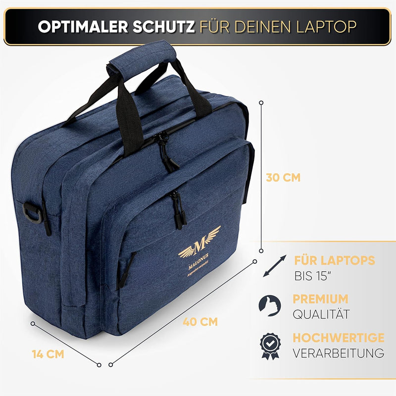 MALONUS Laptoptasche 15,6" | Gepäcktägertasche für Büro | Fahrradtasche für Studium | Arbeitstasche