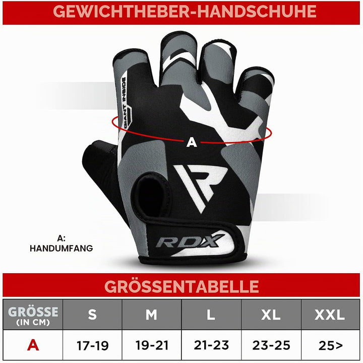 RDX Fitness Handschuhe Damen Herren, Gewichtheben Trainingshandschuhe Krafttraining, rutschfest Gym