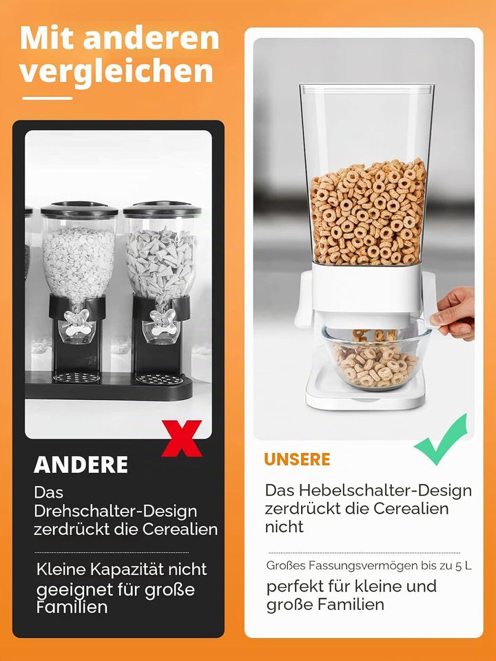 Tokokimo Cereal Dispenser, Zerkleinert Keine Cerealien Beim Ausgeben, Müslispender für Zereales Früh