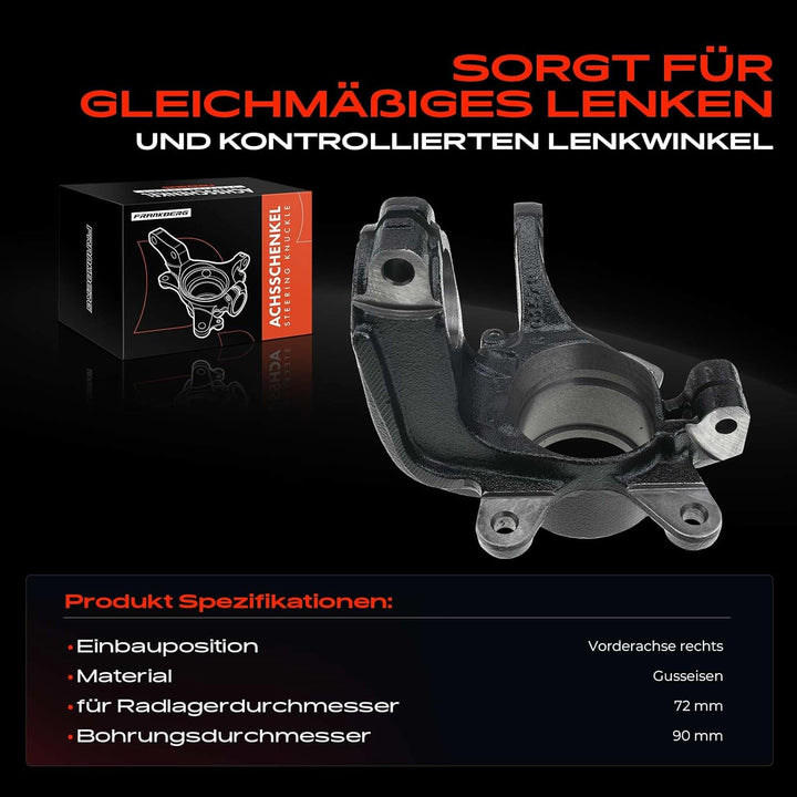 Frankberg Achsschenkel Radaufhängung Vorne Rechts Kompatibel mit Fiesta IV JA JB 1.0L-1.8L 1995-2002